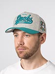 Бейсболка MITCHELL NESS арт. HP14538-ADUGREY Anaheim Ducks NHL (серый / бирюзовый)
